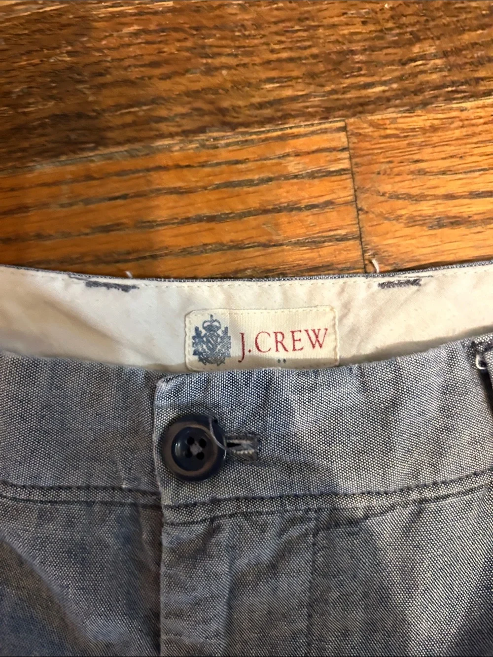 J. Crew Men's Chambray Flat-Front Shorts in Light Blue
